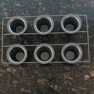 Nonstick Six-Cup Pop over Pan- Dark Gray NEVER USED